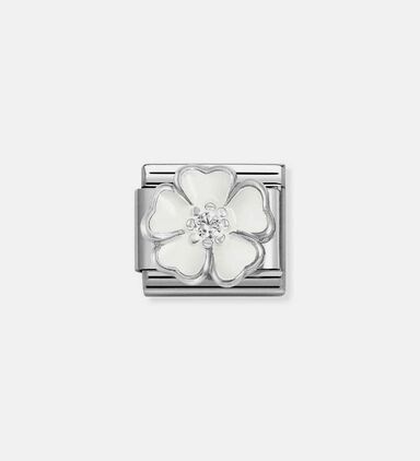 Composable Classic Link Cubic Zirconia Blossom Silver Charm