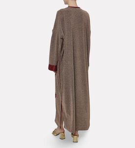 Dalia Al Azem Contrasting Embroidery Metallic Cuffs Abaya, Model View