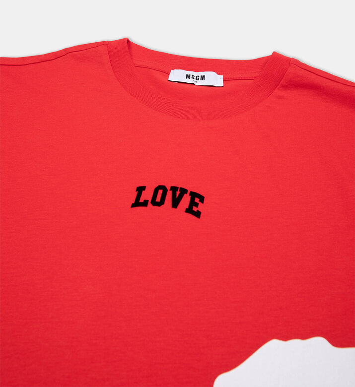 Heart Print Cotton T-shirt