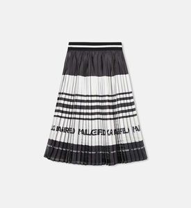 تنورة متوسط الطول مخططة بطيات