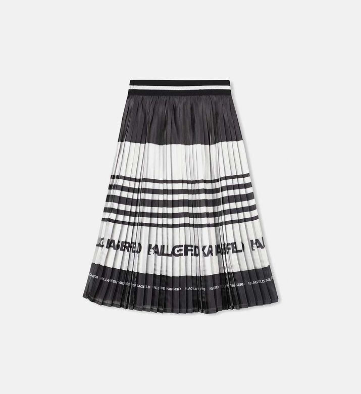 تنورة متوسط الطول مخططة بطيات تنورة متوسط الطول مخططة بطيات