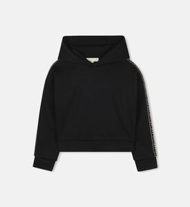 سويت شيرت بغطاء رأس بشريط جاكار