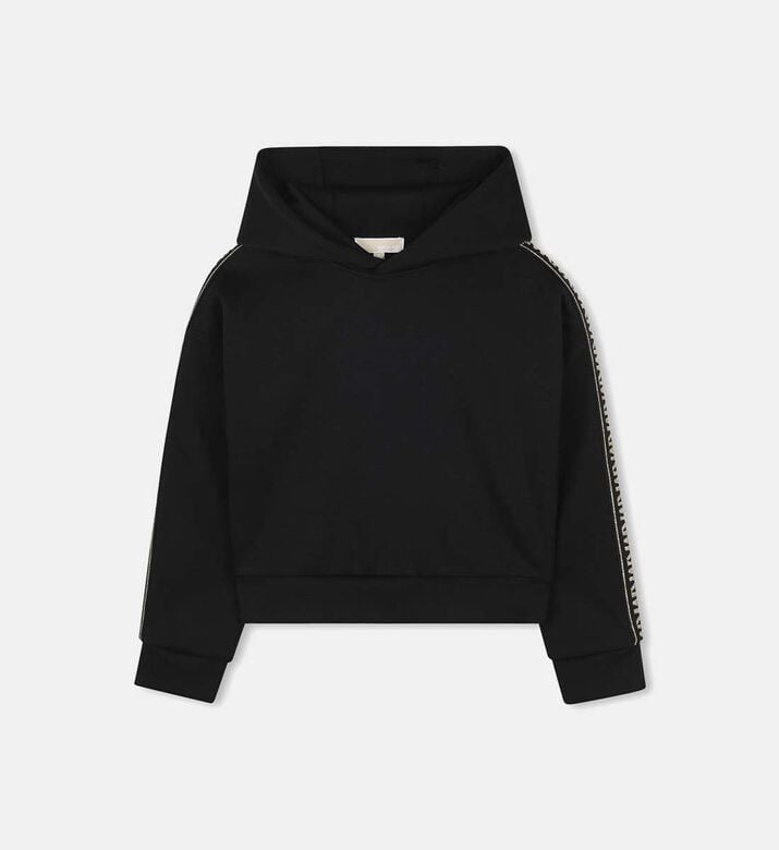 Hooded Jacquard Band Sweatshirt