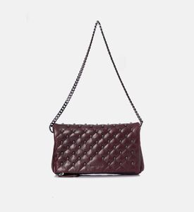 The Kooples All-over Skull Studs Quilted Crossbody Bag, Burgundy, Packshot View