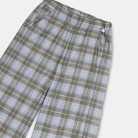 Cotton Check-print Wide Leg Trousers