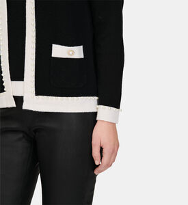 Contrasted Pearl-detail Cardigan Contrasted Pearl-detail Cardigan