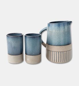 Tohfa Luxe Luxe Seaside Earth Handcrafted Jug Glass Set, Packshot View