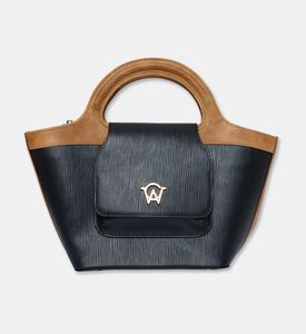 Manc Juliette Logo Plaque V-shaped Mini Tote, Black, Packshot View