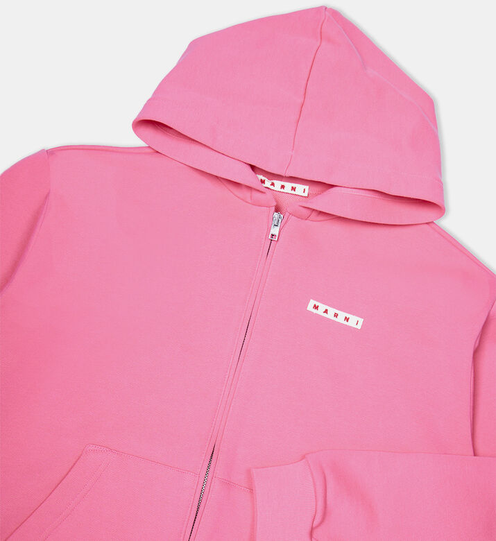 Cotton Logo-print Zipped Hoodie