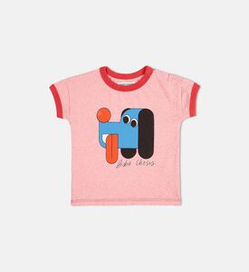 Bobo Choses Abstract Dog-print Contrast Ribbed Collar Short-sleeve T-shirt, Packshot View