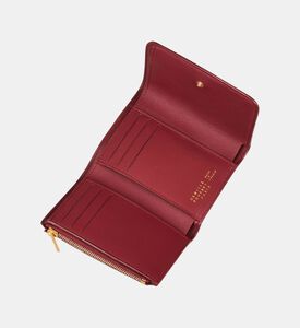 Camille Fournet Signature Pleated Calf Leather Wallet, Burgundy, Packshot View