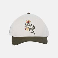 Suede Embroidered Flower Baseball Cap