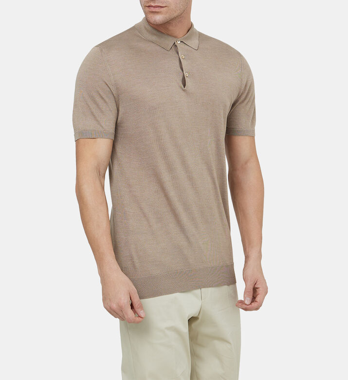 قميص بولو محبوك بأكمام قصيرة