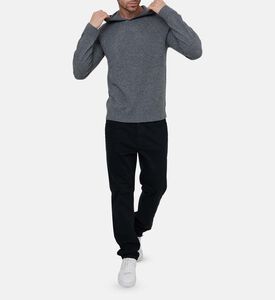 هودي كلاسيكي محبوك بقصة عادية