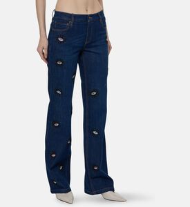 Alice and Olivia Eyes-embellished Button Closure Pants, Model View