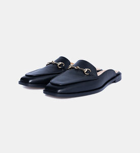 Kais Flat Heel Half Leather Mules