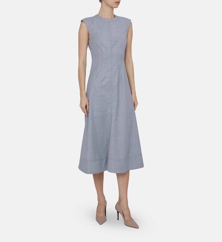 Sleeveless Crewneck Flared Dress