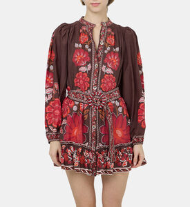 فستان جيجي مزدان برسوم قصير