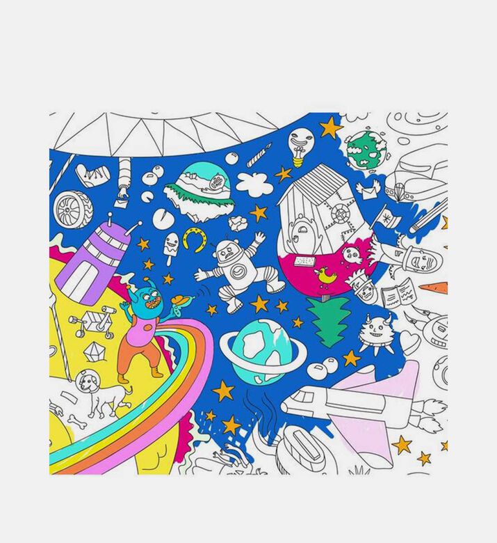 ملصق كبير للتلوين عن الكون