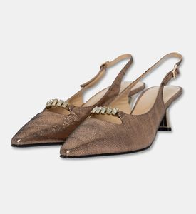 Baldinini Metallic Slingback Kitten Heels, Packshot View