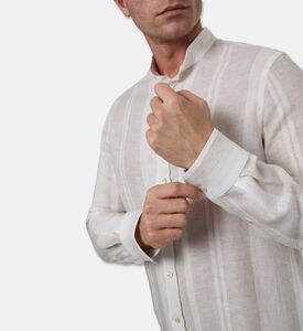 Pal Zileri Striped Print Button-down Shirt, Off-white, 40, Model View