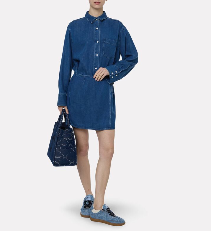 Samsoe Sasky Mini Denim Shirt Dress, Model View