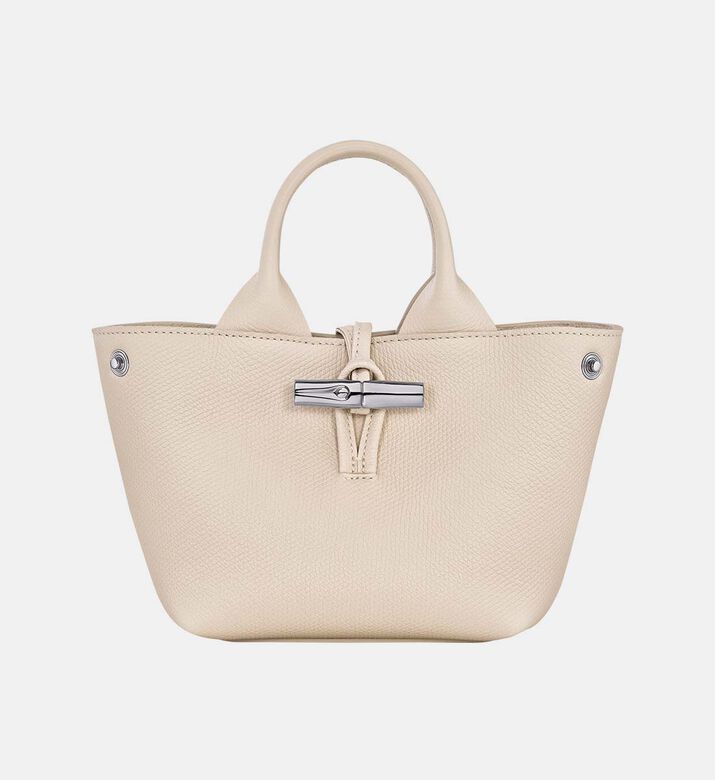 حقيبة يد صغيرة للغاية جلد مطرزة بشعار