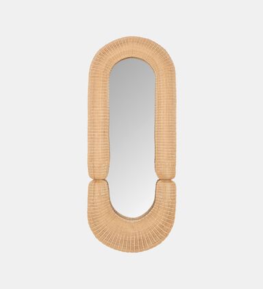 Oval Wood Frame Wall Mirror