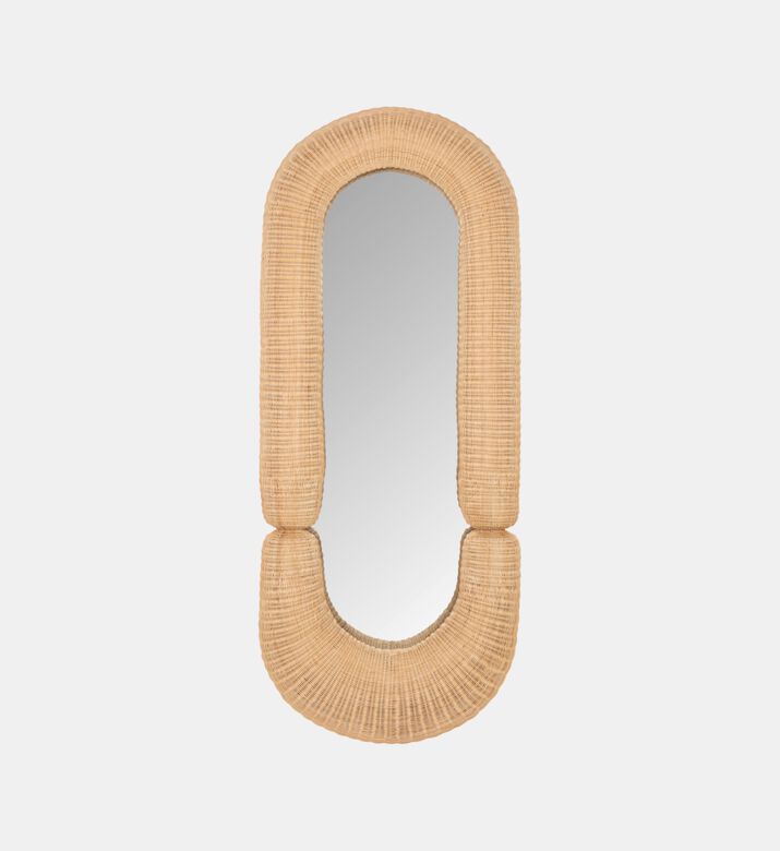 Oval Wood Frame Wall Mirror