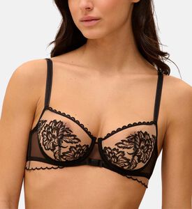 Demi-cup Embroidered Bra