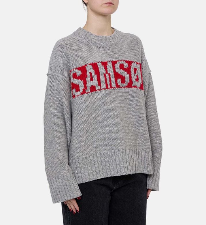 Samsoe Sakeiku Oversized Chunky Knit Sweater, Model View Samsoe Sakeiku Oversized Chunky Knit Sweater, Model View