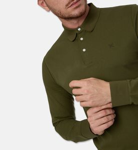 Hackett London Button Placket Long-sleeve Polo, Model View