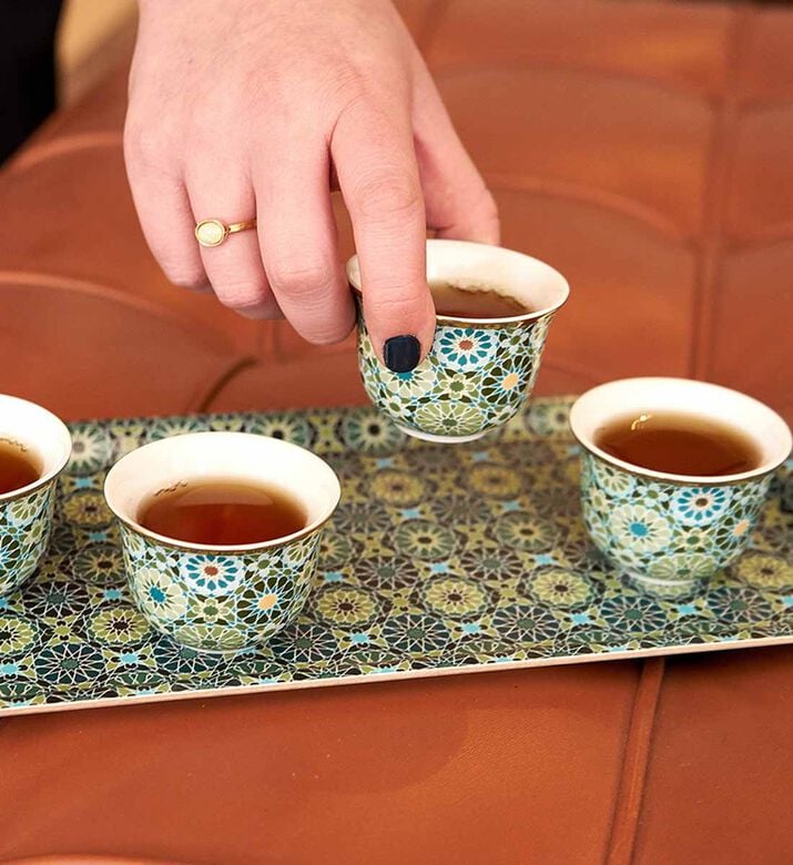 Andalusia Four Coffee Cups Tin Box