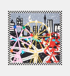 Galeries Lafayette Square Check Silk Scarf, Packshot View