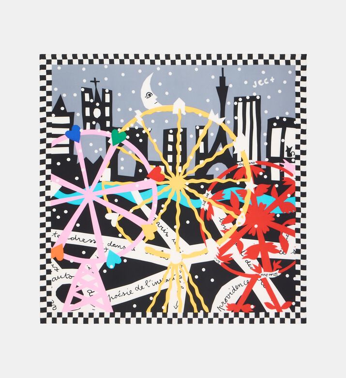 Galeries Lafayette Square Check Silk Scarf, Packshot View