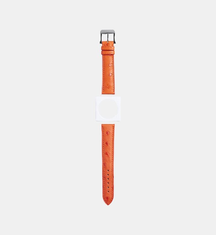 Camille Fournet Ostrich Leather Watch Strap, Orange, Packshot View