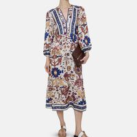 Valley All-over Print Midi Dress