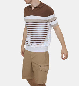 قميص بولو بخيوط قطن مقسم بألوان