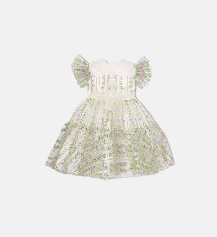 فستان مطرز بالأزهار مكشوف الكتفين