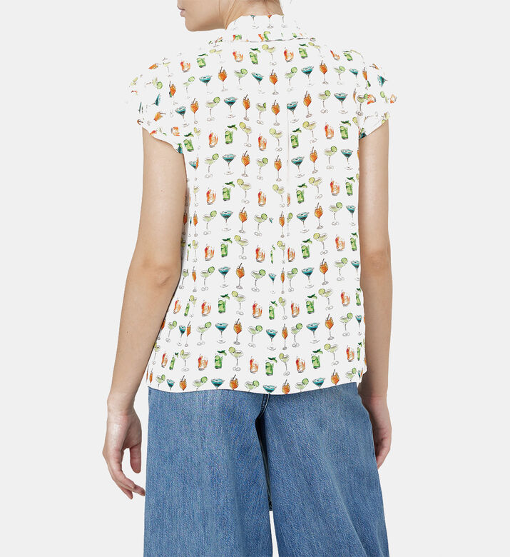 Silk All-over Print Sleeveless Shirt Silk All-over Print Sleeveless Shirt
