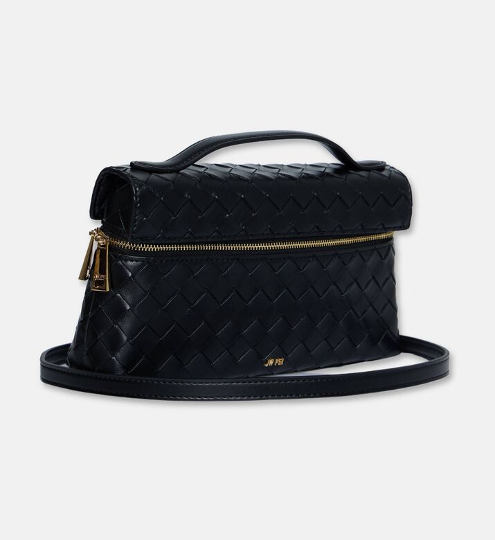 JW PEI Thea Weave Texture Top Handle Bag, Black, Packshot View
