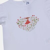 Illustration-print Ruffled Sleeves T-shirt