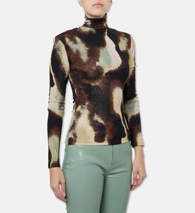 Nanushka Nayeli All-over Abstract Camouflage Top, Model View