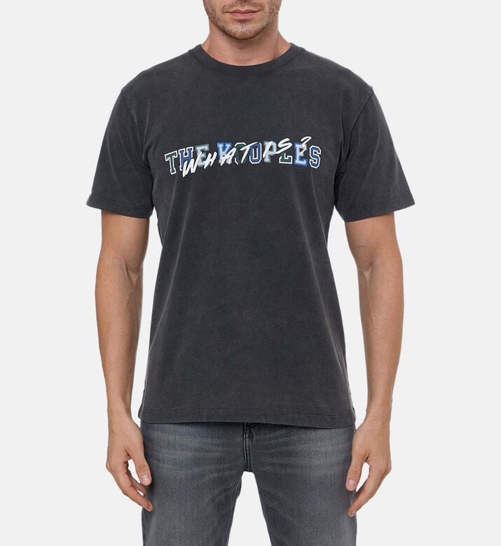 The Kooples Logo-print Vintage-wash T-shirt, Model View The Kooples Logo-print Vintage-wash T-shirt, Model View