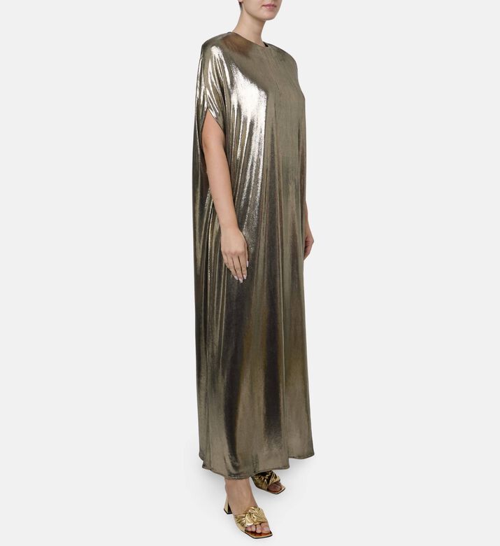 I Am The Company Nour Gold Foil Abaya, Model View