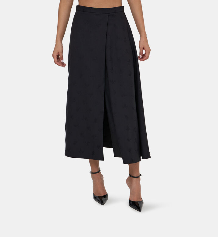 Long Slit Jacquard Wool Skirt Long Slit Jacquard Wool Skirt