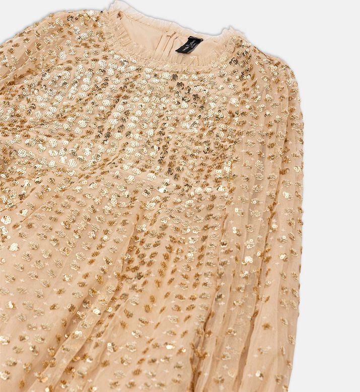 Raindrop Smocked Flared Dress