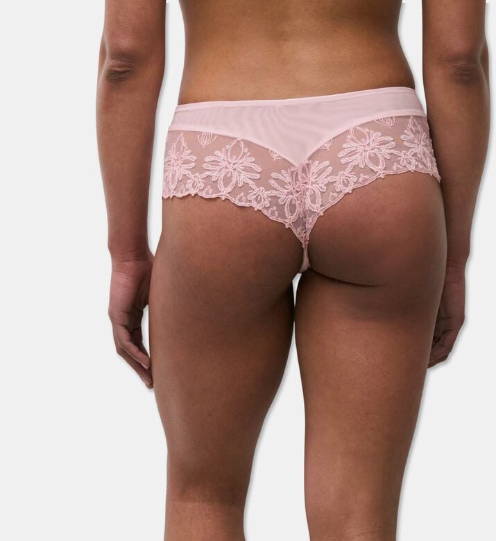 Chantelle Embroidered Shorty Briefs, Pink, L, Model View