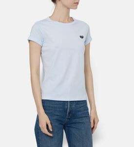 Maison Labiche Classic Heart Logo Cuffed T-shirt, Blue, L, Model View