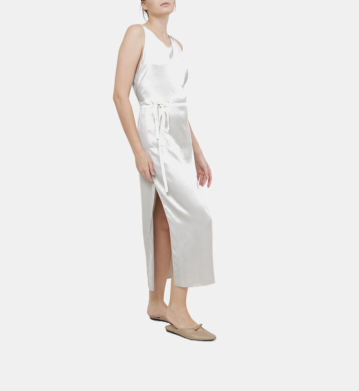 Satin Side-slit Midi Dress Satin Side-slit Midi Dress